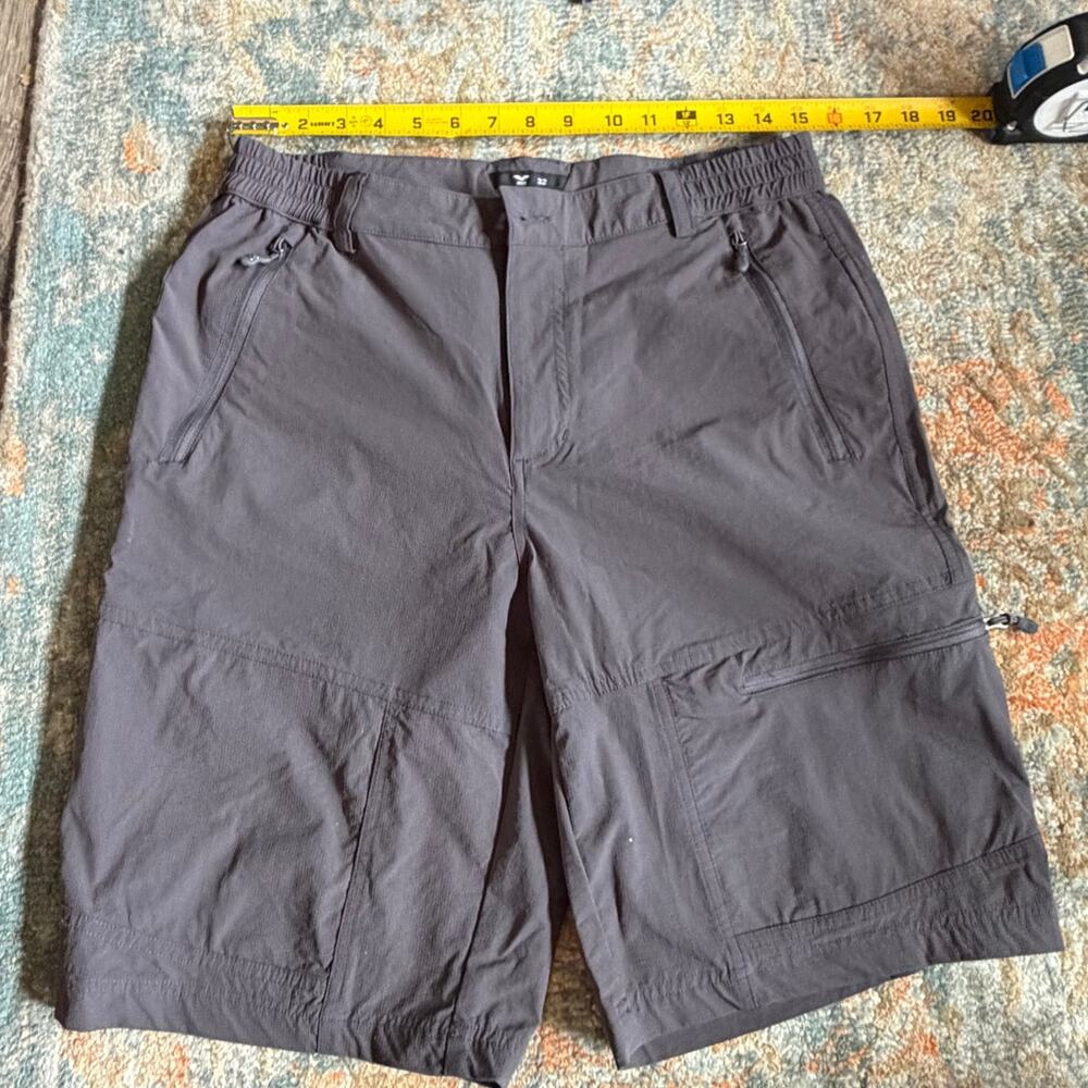 MIER Hiking Cargo Shorts Mens 32 Charcoal Nylon Stretch
